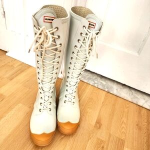 Lace up Hunter rain boots